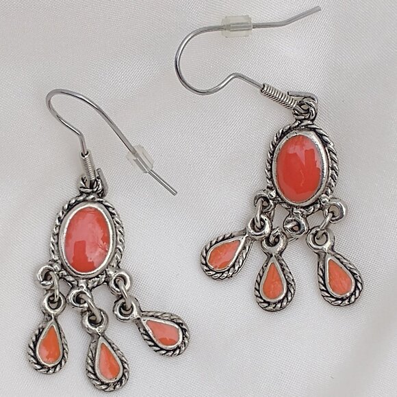 Kabyle Silver earrings, Carnelian, Dangling, Cornaline - Picture 2 of 3